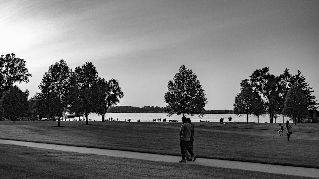 person walking in park